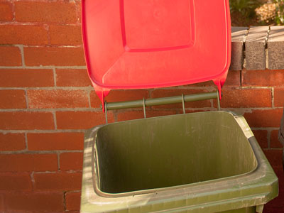 Into the general waste bin.